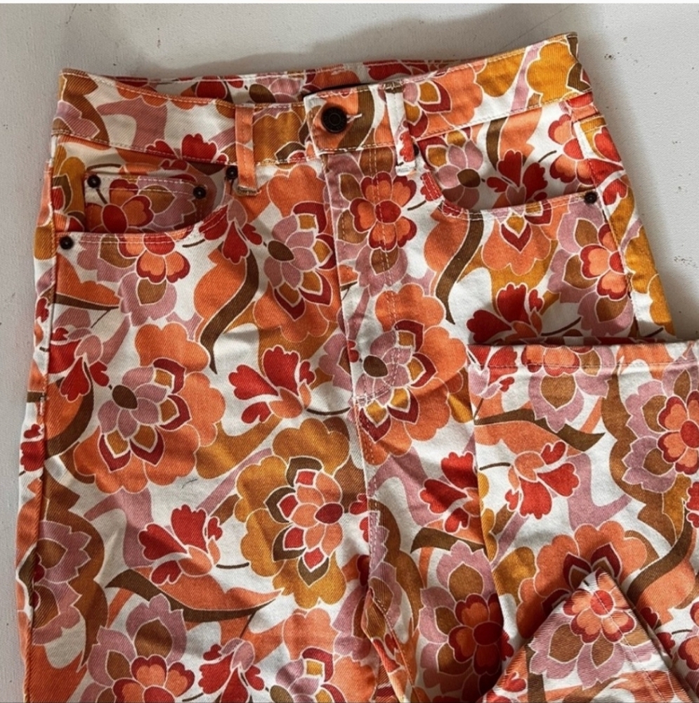 NWOT AFRM X REVOLVE Collab Sylar High-Rise Slim Flare in Retro Floral Size 27